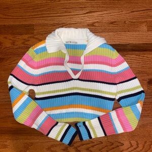 Tommy Hilfiger Multicolor Striped V-Neck Sweater